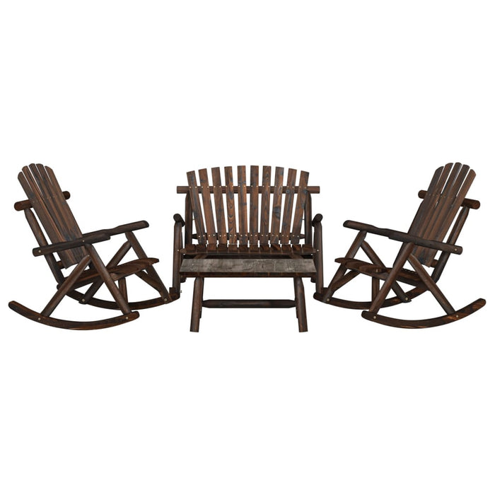 vidaXL 4 Piece Garden Lounge Set Solid Wood Spruce