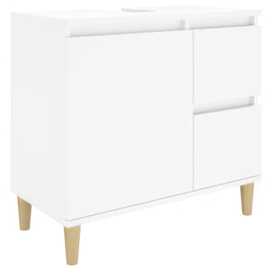 vidaXL 3 Piece Bathroom Cabinet Set White Engineered Wood