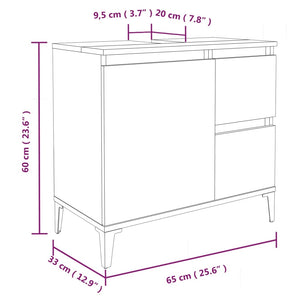 vidaXL 3 Piece Bathroom Cabinet Set Black Engineered Wood