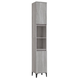 vidaXL 3 Piece Bathroom Cabinet Set Grey Sonoma Engineered Wood