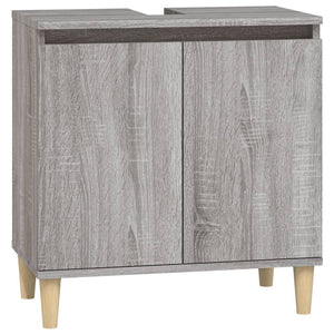 vidaXL 3 Piece Bathroom Furniture Set Grey Sonoma Engineered Wood