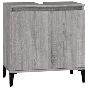 vidaXL 3 Piece Bathroom Furniture Set Grey Sonoma Engineered Wood