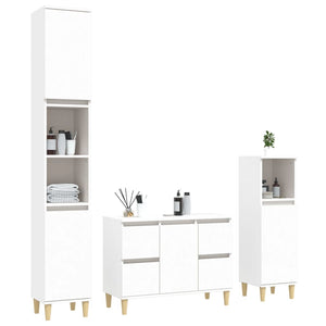 vidaXL 3 Piece Bathroom Furniture Set White Engineered Wood