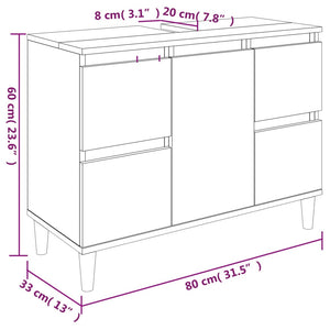 vidaXL 3 Piece Bathroom Furniture Set White Engineered Wood