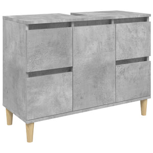 vidaXL 3 Piece Bathroom Furniture Set Concrete Grey Engineered Wood