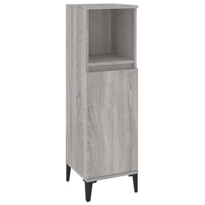 vidaXL 3 Piece Bathroom Furniture Set Grey Sonoma Engineered Wood