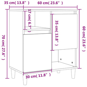 vidaXL Sideboards 2 pcs Smoked Oak 60x35x70 cm Engineered Wood