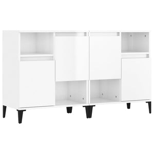 vidaXL Sideboards 2 pcs High Gloss White 60x35x70 cm Engineered Wood