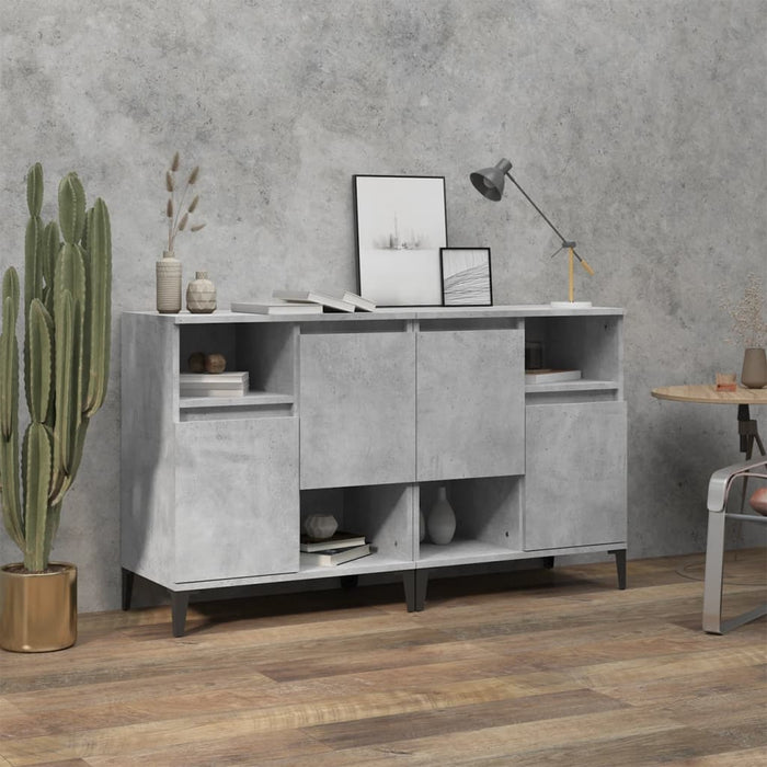 vidaXL Sideboards 2 pcs Concrete Grey 60x35x70 cm Engineered Wood