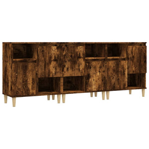 vidaXL Sideboards 3 pcs Smoked Oak 60x35x70 cm Engineered Wood