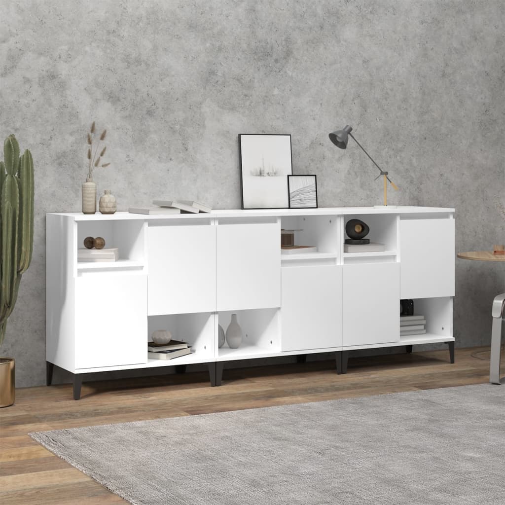 vidaXL Sideboards 3 pcs White 60x35x70 cm Engineered Wood