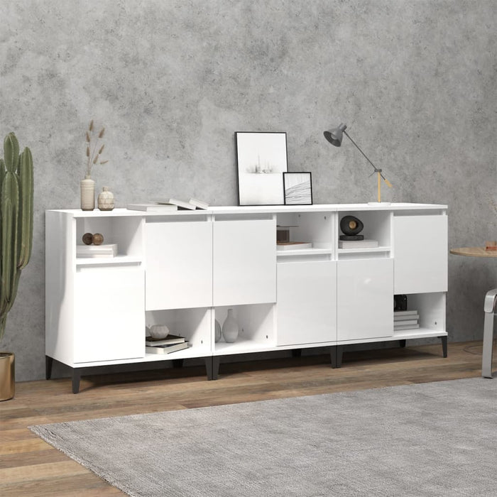 vidaXL Sideboards 3 pcs High Gloss White 60x35x70 cm Engineered Wood