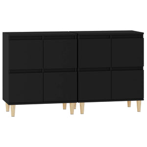 vidaXL Sideboards 2 pcs Black 60x35x70 cm Engineered Wood