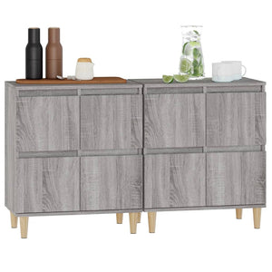 vidaXL Sideboards 2 pcs Grey Sonoma 60x35x70 cm Engineered Wood