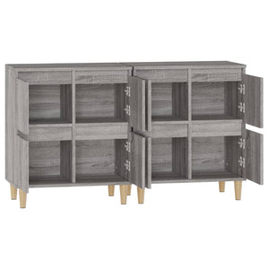 vidaXL Sideboards 2 pcs Grey Sonoma 60x35x70 cm Engineered Wood