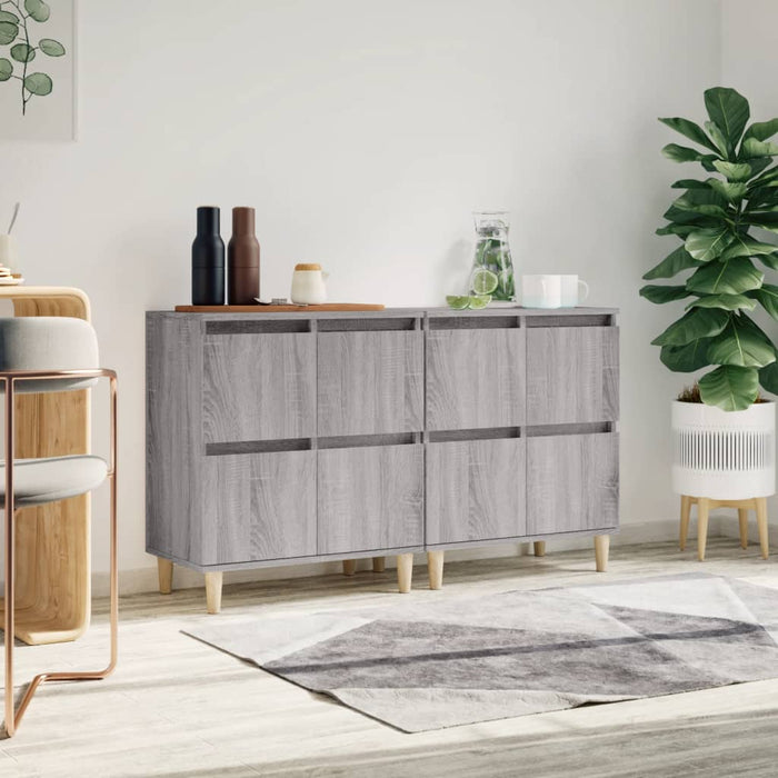 vidaXL Sideboards 2 pcs Grey Sonoma 60x35x70 cm Engineered Wood