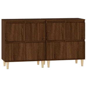 vidaXL Sideboards 2 pcs Brown Oak 60x35x70 cm Engineered Wood