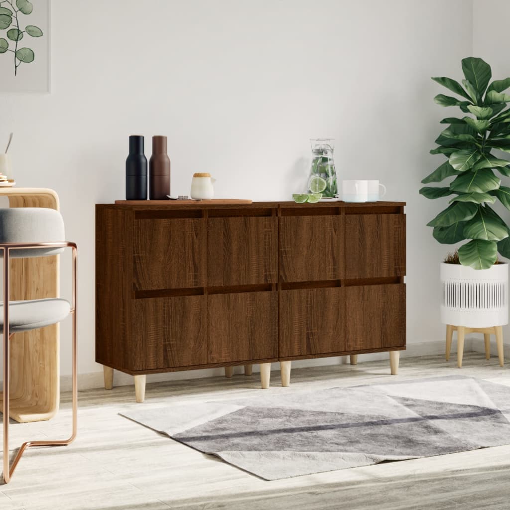 vidaXL Sideboards 2 pcs Brown Oak 60x35x70 cm Engineered Wood