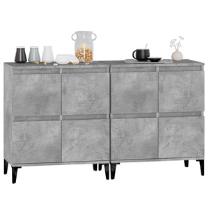 vidaXL Sideboard 2 pcs Concrete Grey 60x35x70 cm Engineered Wood