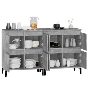 vidaXL Sideboard 2 pcs Concrete Grey 60x35x70 cm Engineered Wood