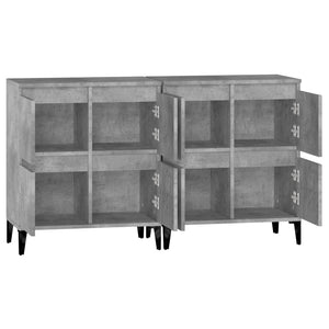 vidaXL Sideboard 2 pcs Concrete Grey 60x35x70 cm Engineered Wood