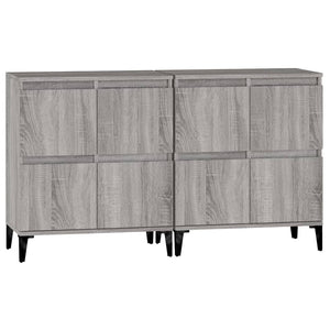 vidaXL Sideboards 2 pcs Grey Sonoma 60x35x70 cm Engineered Wood