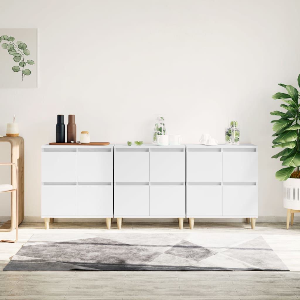 vidaXL Sideboards 3 pcs White 60x35x70 cm Engineered Wood