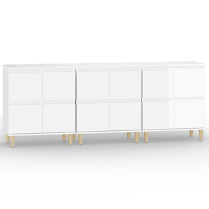 vidaXL Sideboards 3 pcs High Gloss White 60x35x70 cm Engineered Wood