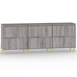 vidaXL Sideboards 3 pcs Grey Sonoma 60x35x70 cm Engineered Wood