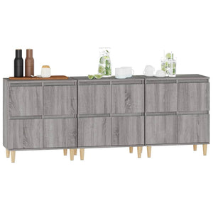 vidaXL Sideboards 3 pcs Grey Sonoma 60x35x70 cm Engineered Wood