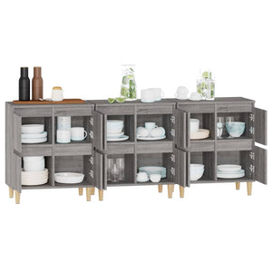 vidaXL Sideboards 3 pcs Grey Sonoma 60x35x70 cm Engineered Wood