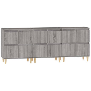 vidaXL Sideboards 3 pcs Grey Sonoma 60x35x70 cm Engineered Wood