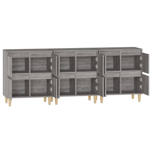 vidaXL Sideboards 3 pcs Grey Sonoma 60x35x70 cm Engineered Wood