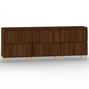 vidaXL Sideboards 3 pcs Brown Oak 60x35x70 cm Engineered Wood