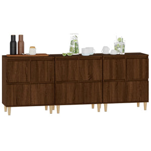 vidaXL Sideboards 3 pcs Brown Oak 60x35x70 cm Engineered Wood