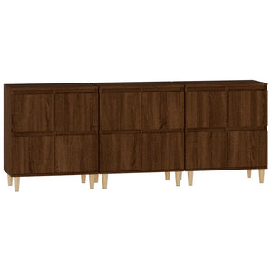 vidaXL Sideboards 3 pcs Brown Oak 60x35x70 cm Engineered Wood