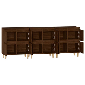 vidaXL Sideboards 3 pcs Brown Oak 60x35x70 cm Engineered Wood