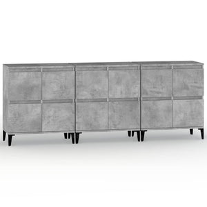 vidaXL Sideboards 3 pcs Concrete Grey 60x35x70 cm Engineered Wood