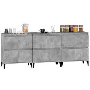 vidaXL Sideboards 3 pcs Concrete Grey 60x35x70 cm Engineered Wood