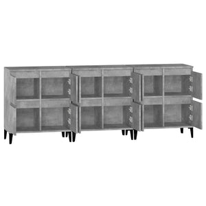 vidaXL Sideboards 3 pcs Concrete Grey 60x35x70 cm Engineered Wood