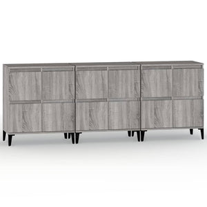 vidaXL Sideboards 3 pcs Grey Sonoma 60x35x70 cm Engineered Wood