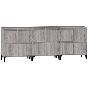 vidaXL Sideboards 3 pcs Grey Sonoma 60x35x70 cm Engineered Wood