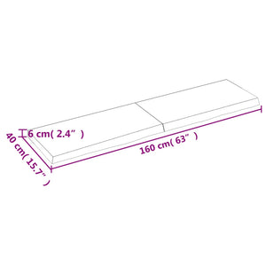 vidaXL Table Top 160x40x(2-6) cm Untreated Solid Wood Oak