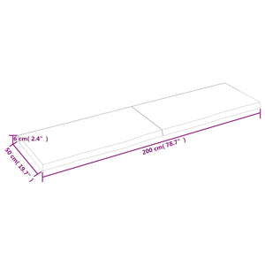 vidaXL Table Top 200x50x(2-6) cm Untreated Solid Wood Oak