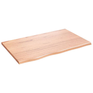 vidaXL Table Top Light Brown 80x50x2 cm Treated Solid Wood Oak