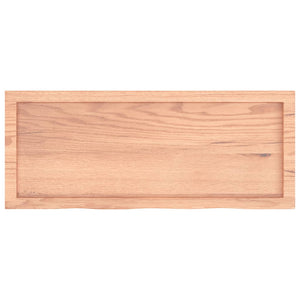 vidaXL Table Top Light Brown 100x40x(2-4) cm Treated Solid Wood Oak