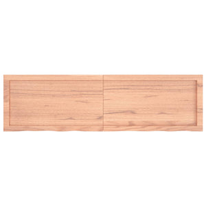 vidaXL Table Top Light Brown 140x40x(2-4) cm Treated Solid Wood Oak