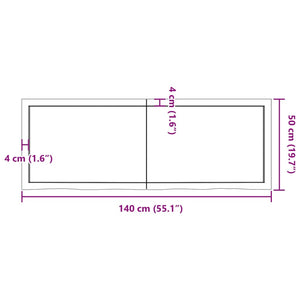 vidaXL Table Top Light Brown 140x50x(2-4) cm Treated Solid Wood Oak