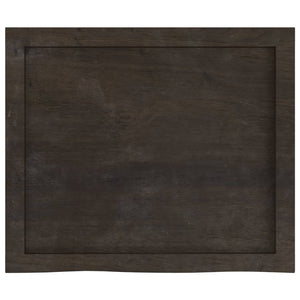 vidaXL Table Top Dark Brown 60x50x(2-4) cm Treated Solid Wood Oak