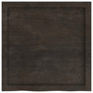 vidaXL Table Top Dark Brown 60x60x(2-4) cm Treated Solid Wood Oak